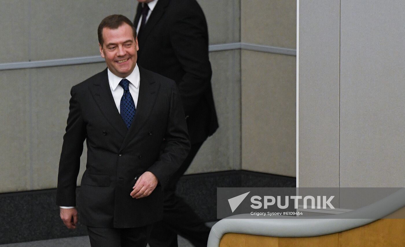 Russia Medvedev Parliament
