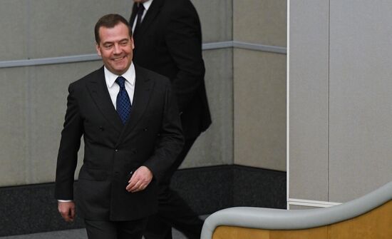 Russia Medvedev Parliament