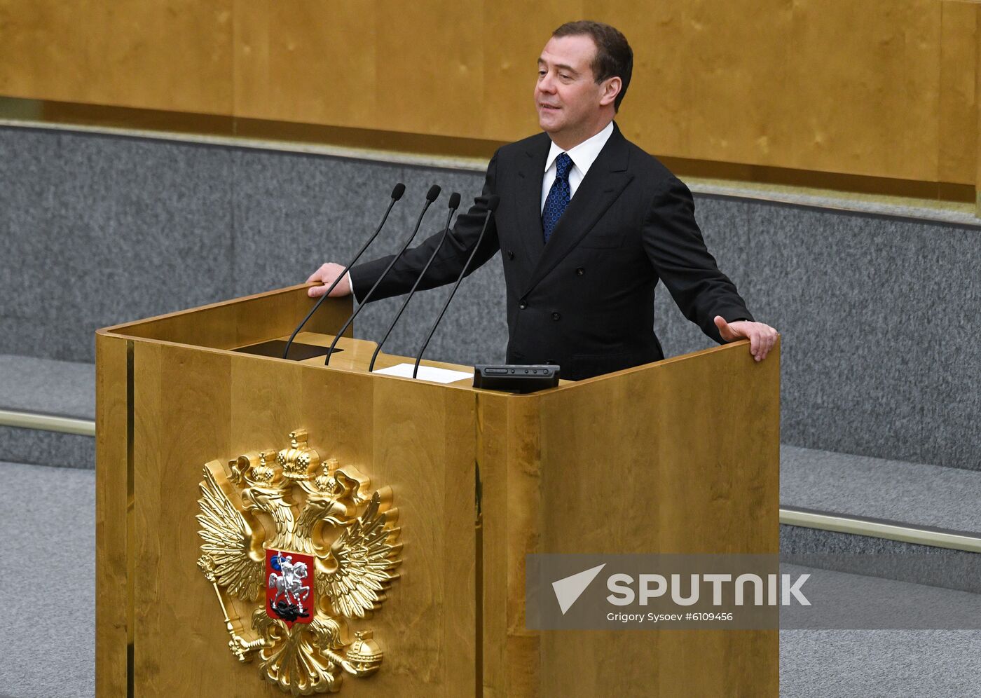Russia Medvedev Parliament