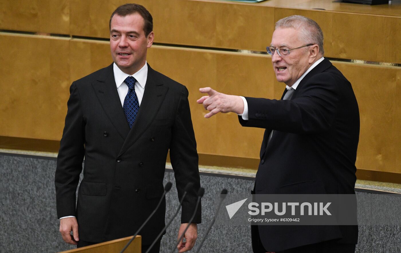 Russia Medvedev Parliament