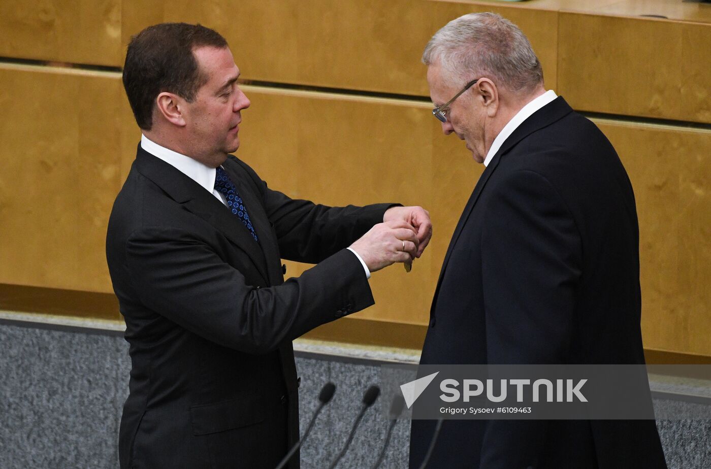 Russia Medvedev Parliament