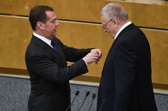 Russia Medvedev Parliament