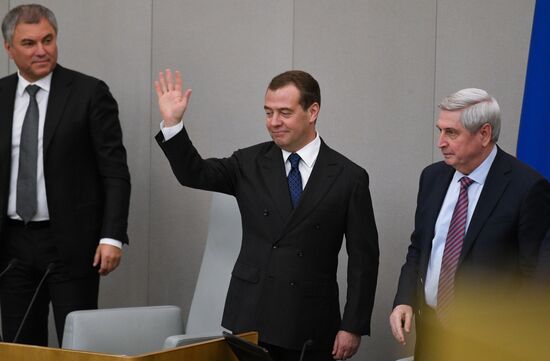 Russia Medvedev Parliament