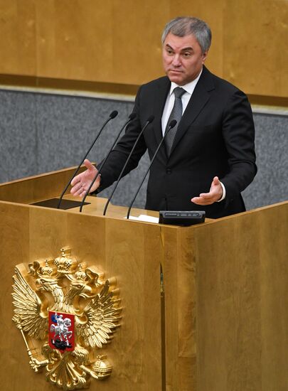 Russia Medvedev Parliament