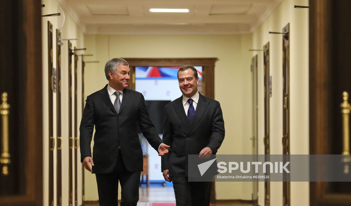 Russia Medvedev Parliament