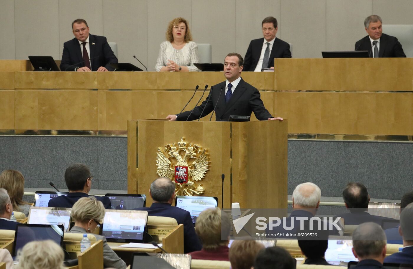 Russia Medvedev Parliament