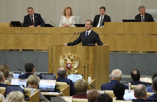 Russia Medvedev Parliament