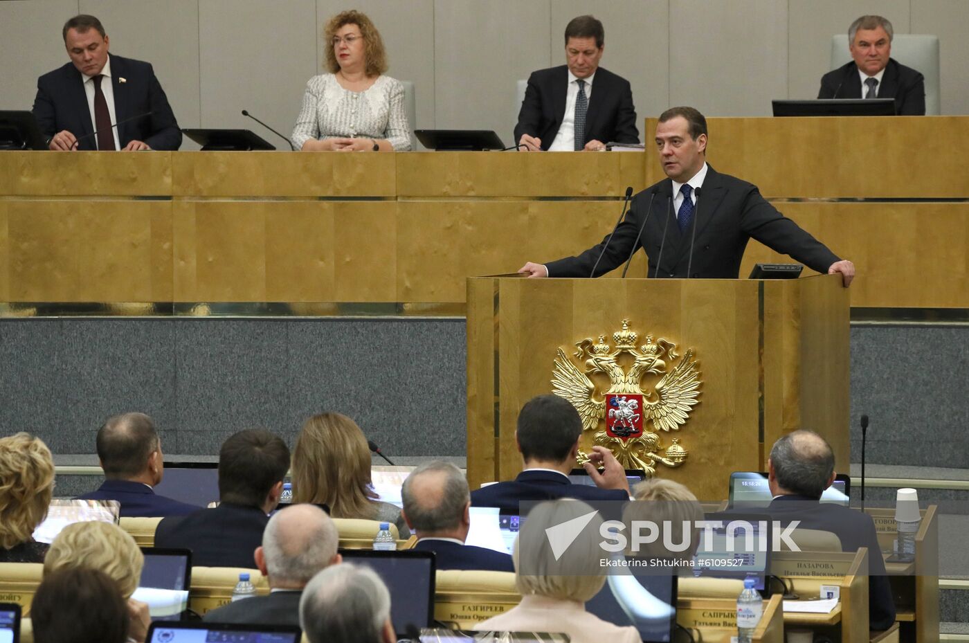 Russia Medvedev Parliament