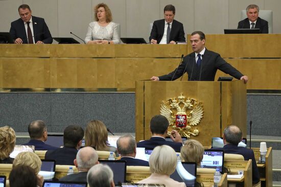 Russia Medvedev Parliament