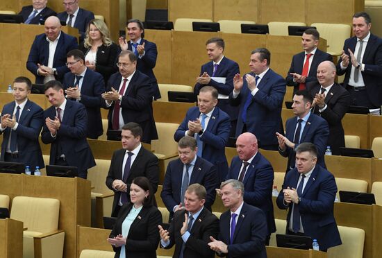 Russia Medvedev Parliament