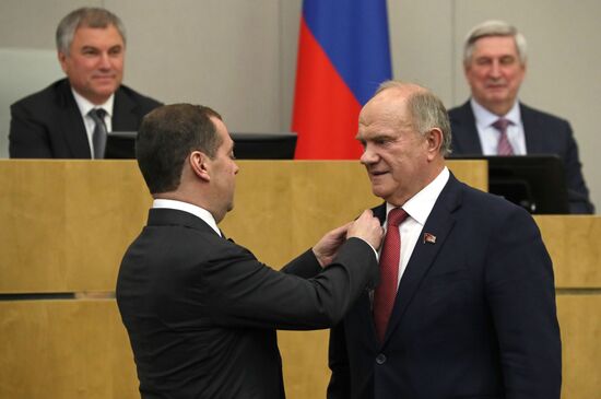 Russia Medvedev Parliament