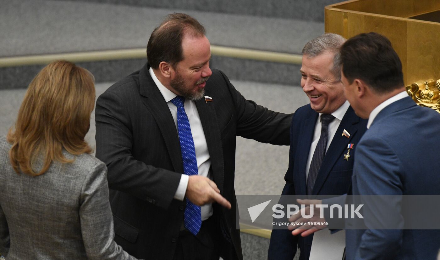 Russia Medvedev Parliament