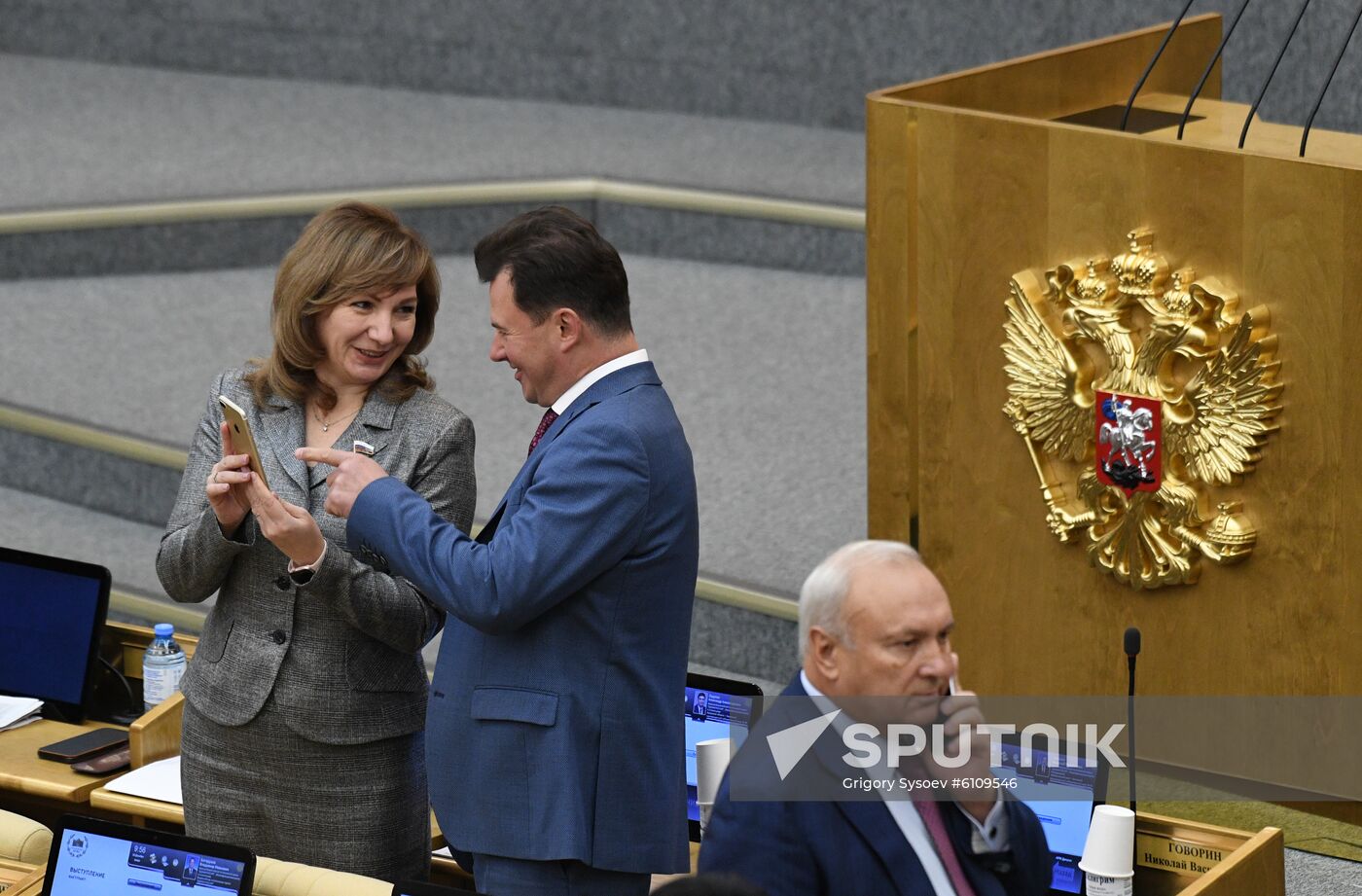 Russia Medvedev Parliament