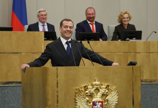 Russia Medvedev Parliament