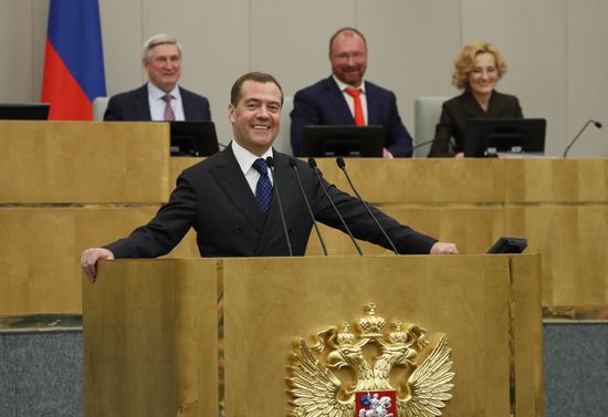 Russia Medvedev Parliament