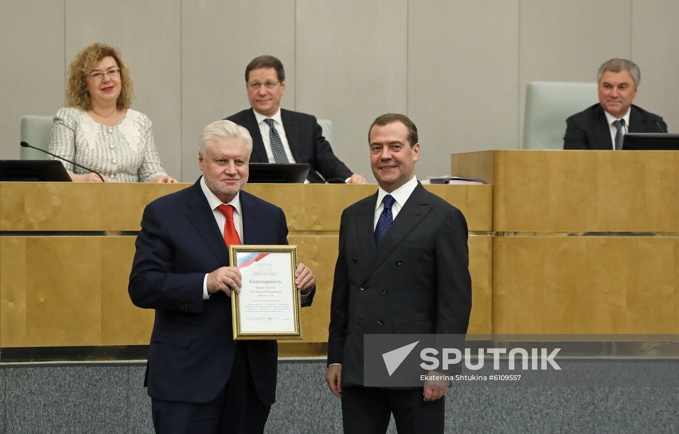 Russia Medvedev Parliament