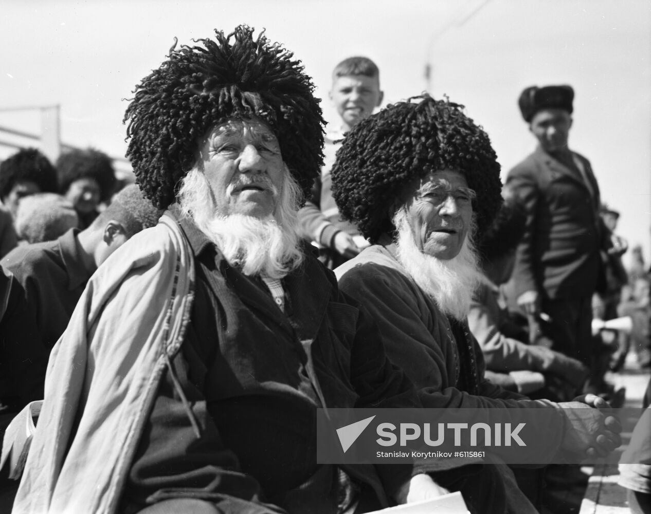 Old sages on grandstands of Askhabad Racecourse