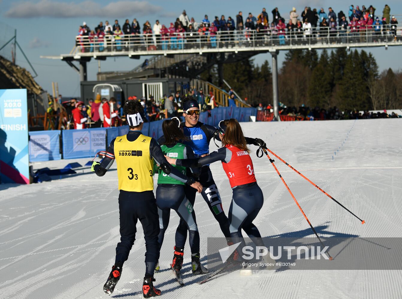 Switzerland Youth Olympic Games Biathlon Mixed Relay