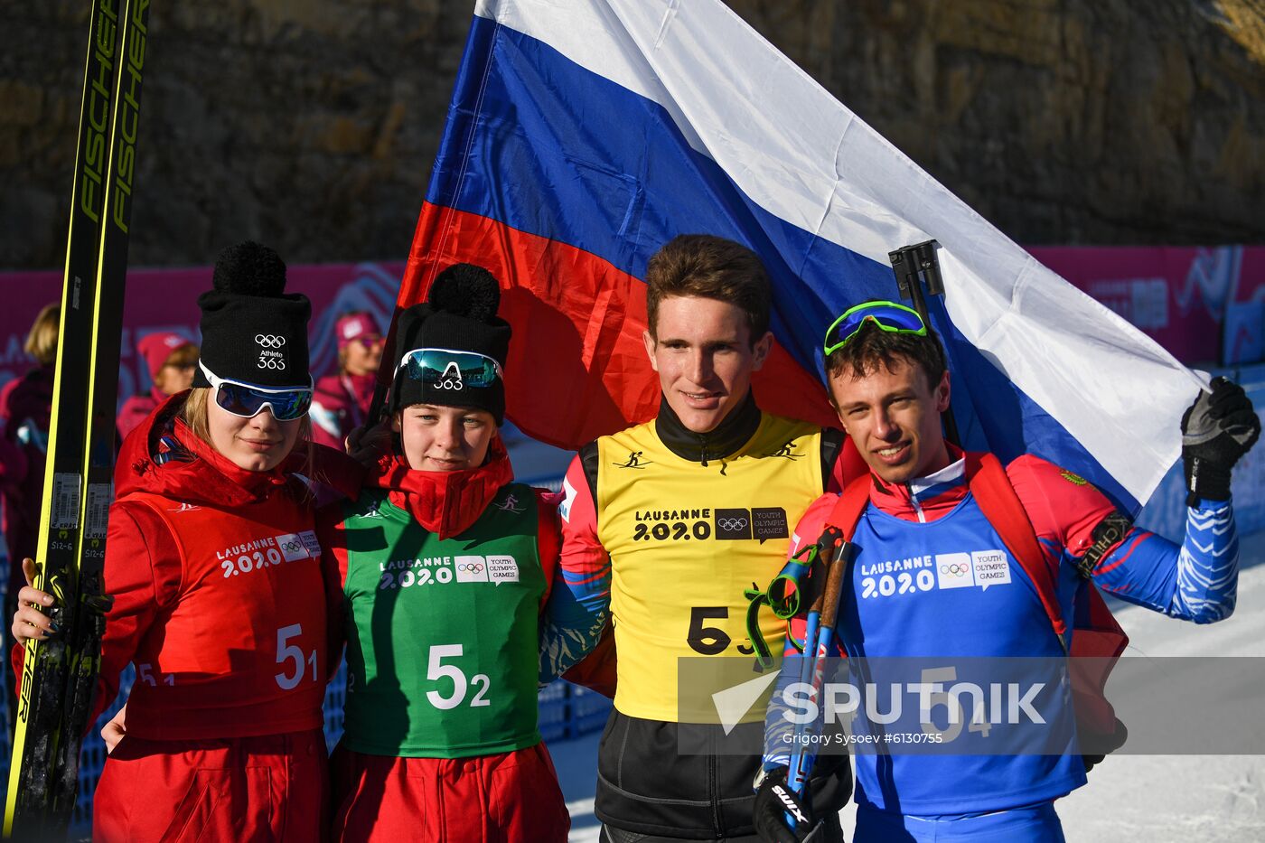 Switzerland Youth Olympic Games Biathlon Mixed Relay