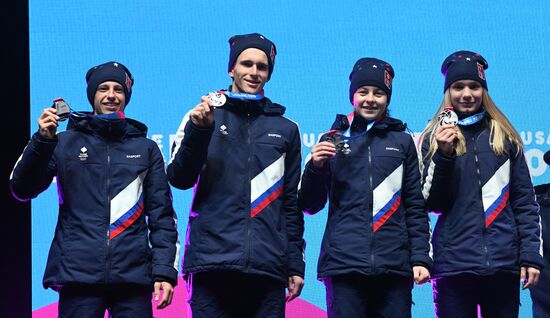 Switzerland Youth Olympic Games Biathlon Mixed Relay