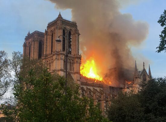 France Notre Dame Cathedral Fire