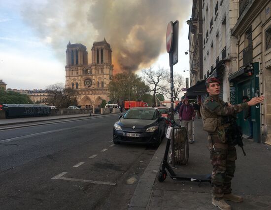 France Notre Dame Cathedral Fire