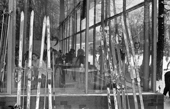 Weekend at cafe in Moscow's Sokolniki Park