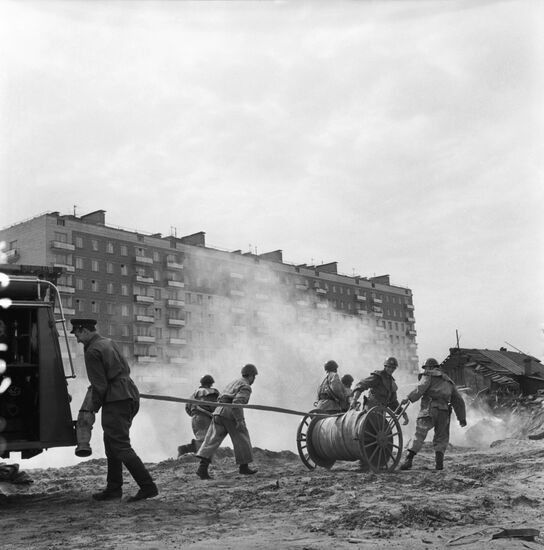 Firefighting drills in Moscow