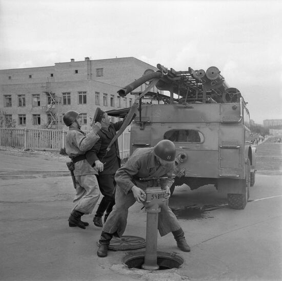 Firefighting drills in Moscow