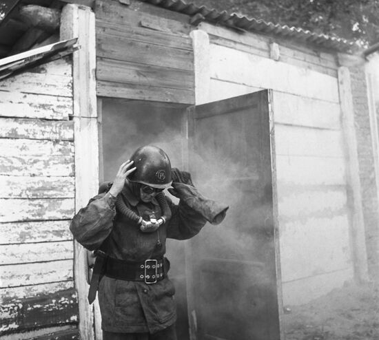 Firefighting drills in Moscow