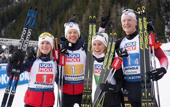 Italy Biathlon Worlds Mixed Relay