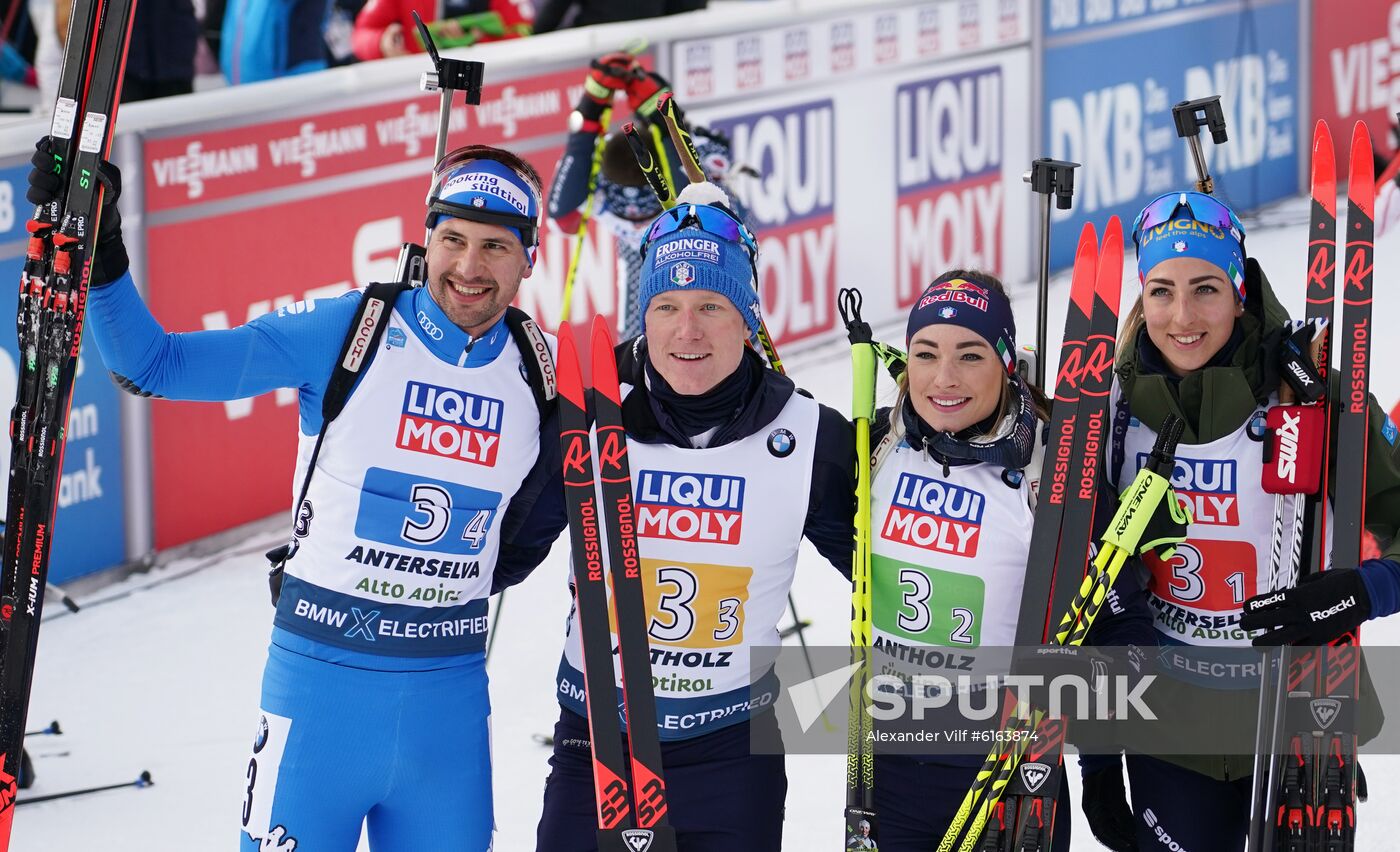 Italy Biathlon Worlds Mixed Relay