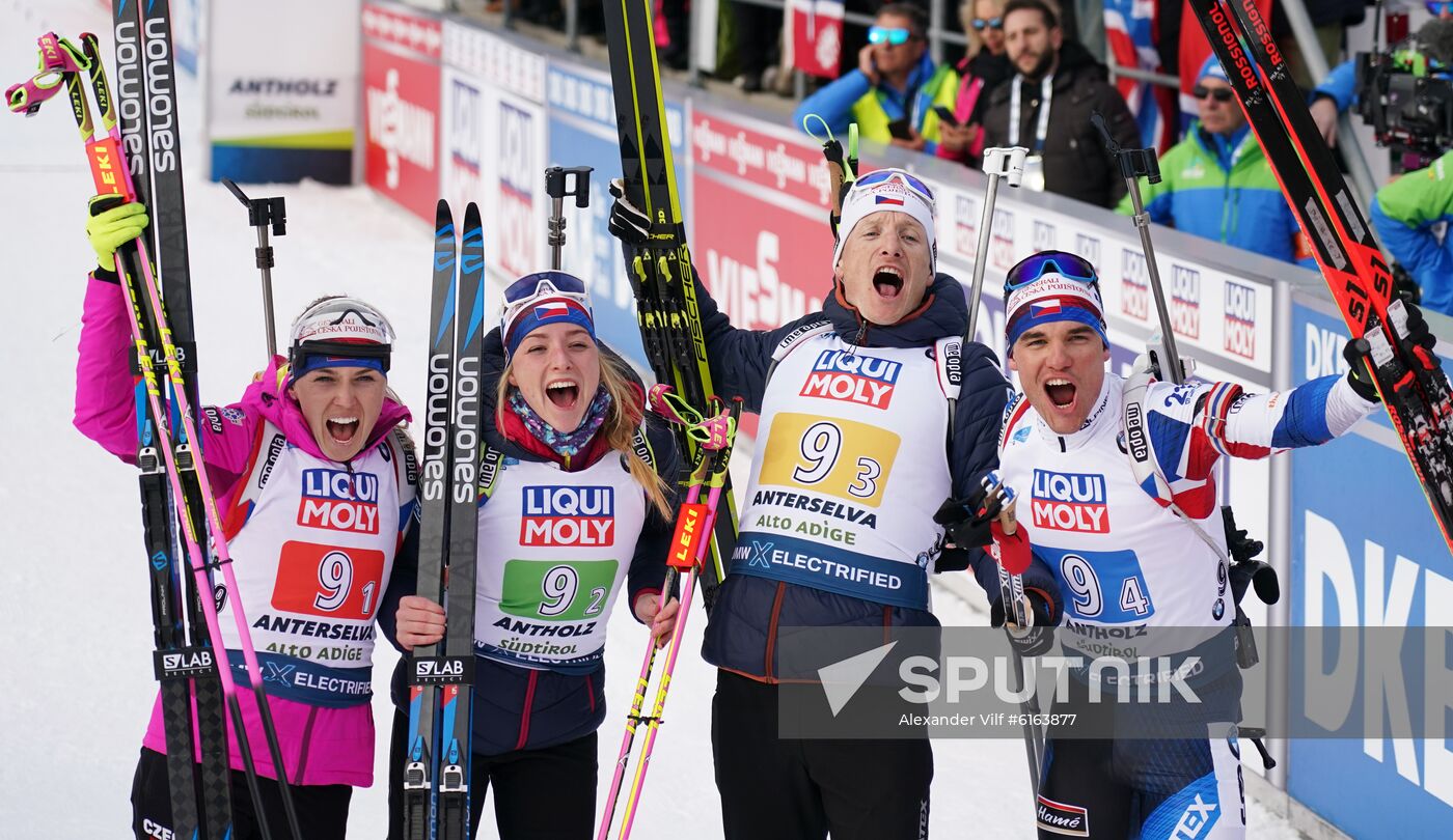 Italy Biathlon Worlds Mixed Relay