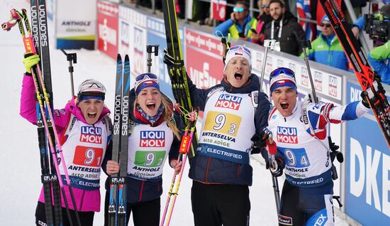 Italy Biathlon Worlds Mixed Relay