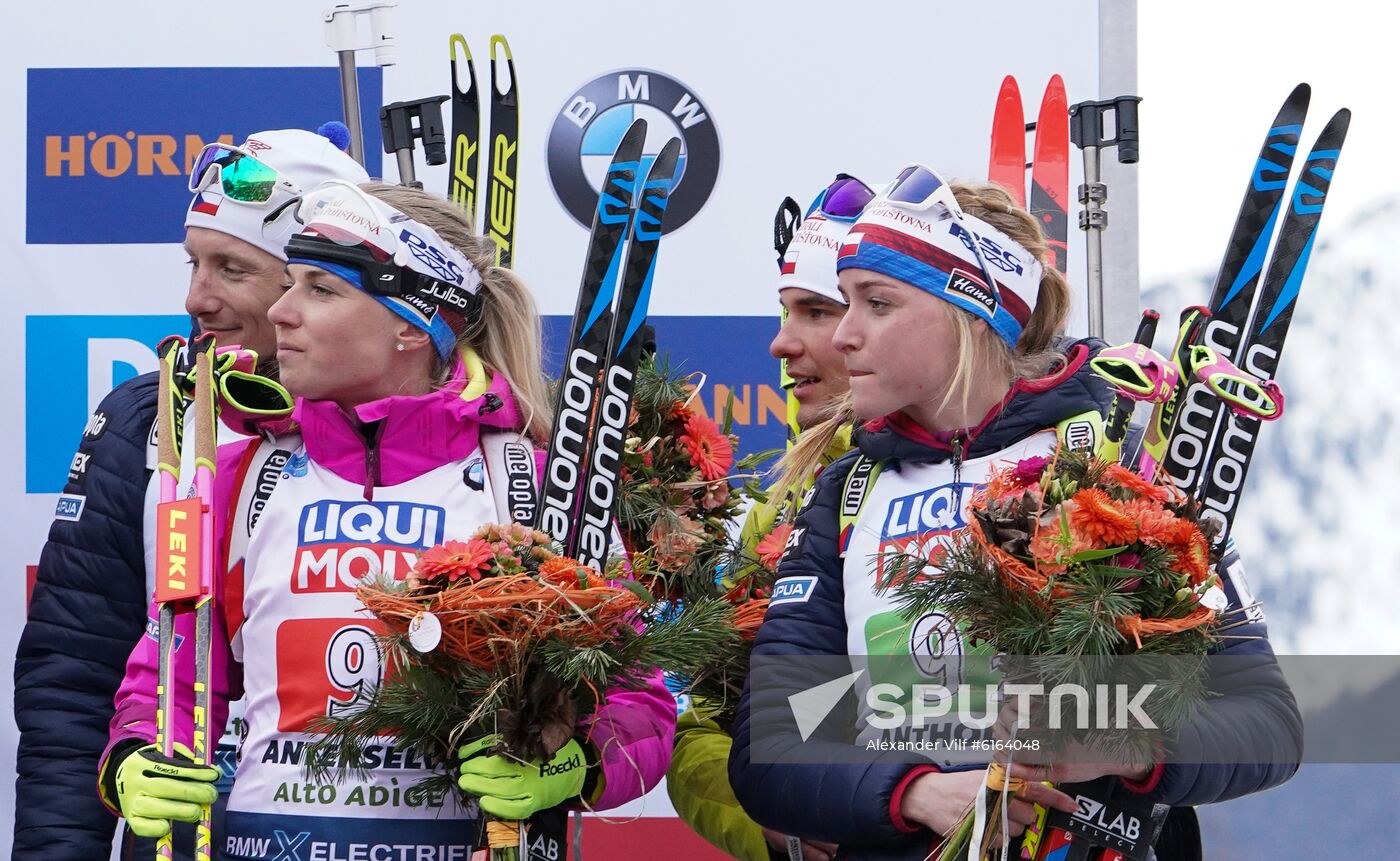 Italy Biathlon Worlds Mixed Relay