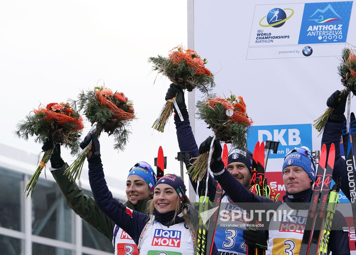 Italy Biathlon Worlds Mixed Relay