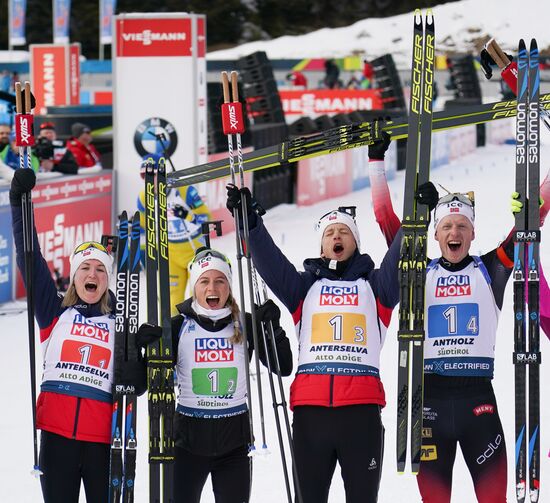 Italy Biathlon Worlds Mixed Relay