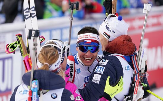 Italy Biathlon Worlds Mixed Relay