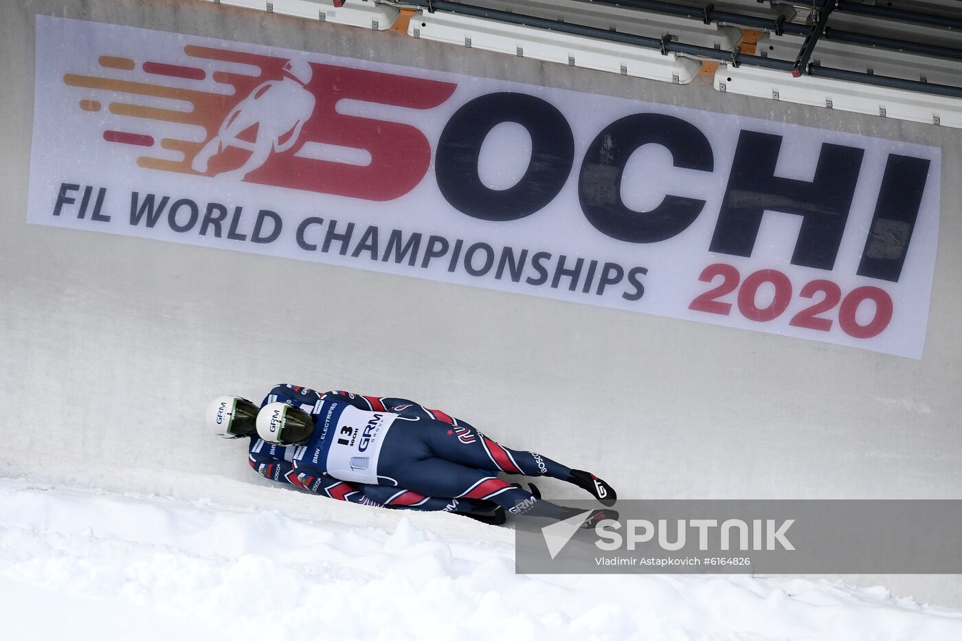 Russia Luge Worlds Sprint Doubles