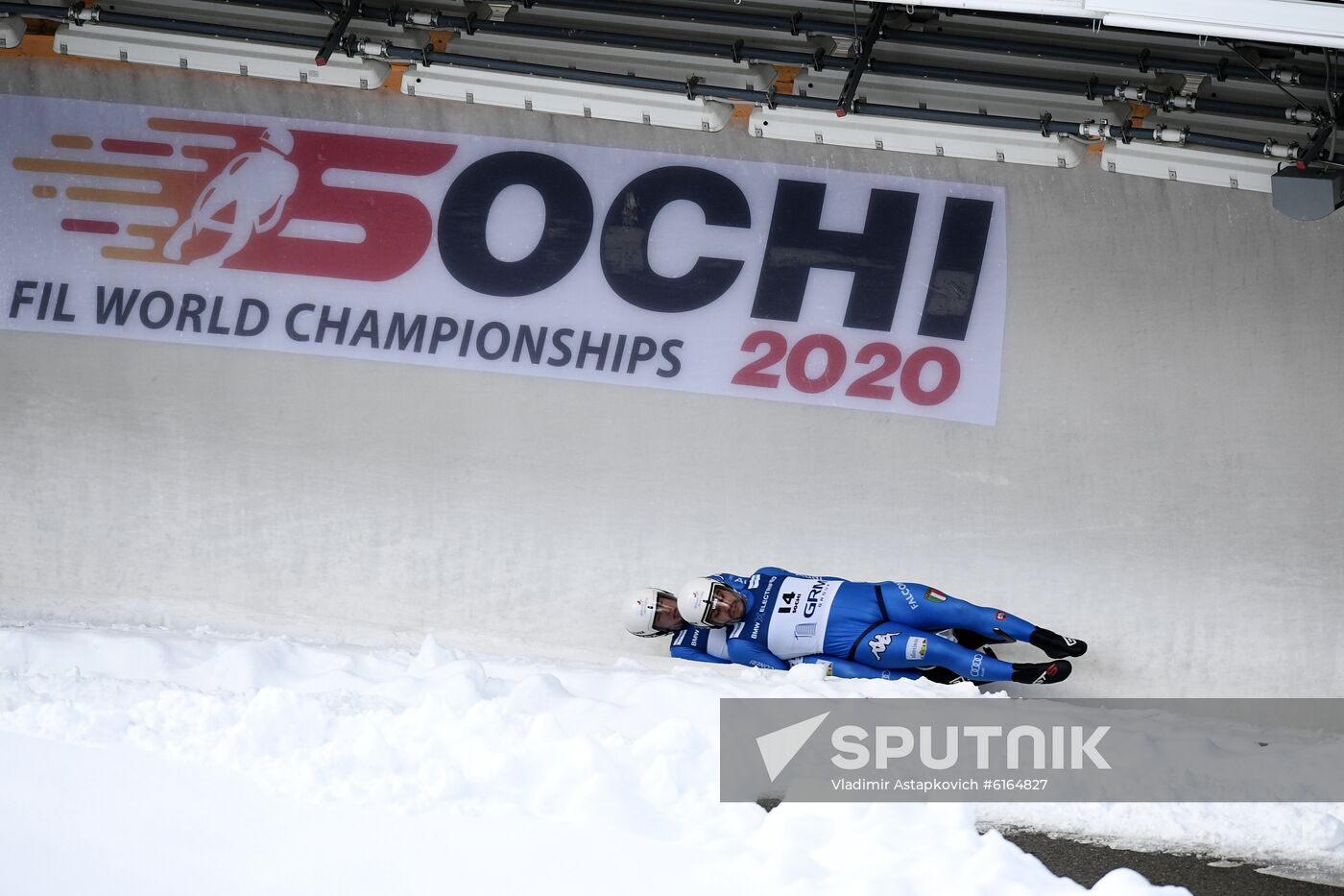 Russia Luge Worlds Sprint Doubles