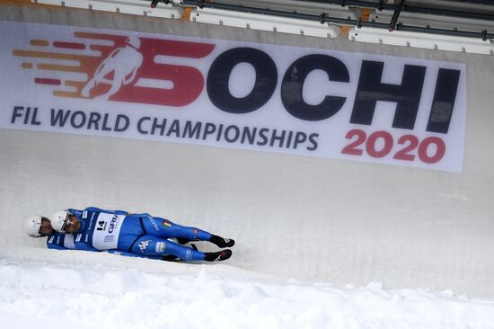 Russia Luge Worlds Sprint Doubles