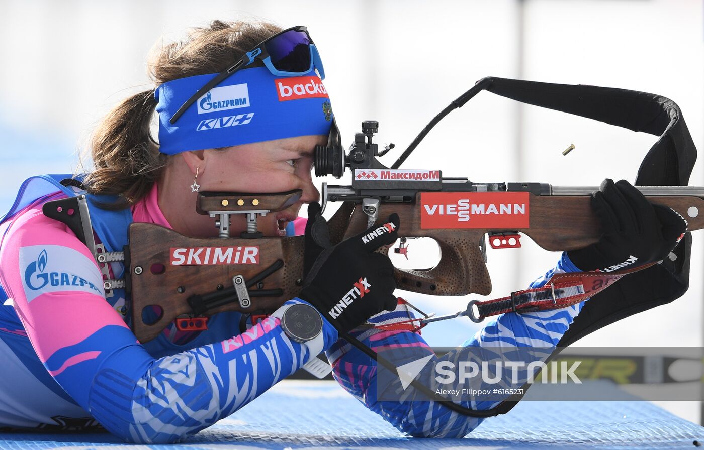 Italy Biathlon Worlds Women Sprint