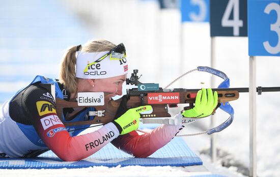 Italy Biathlon Worlds Women Sprint