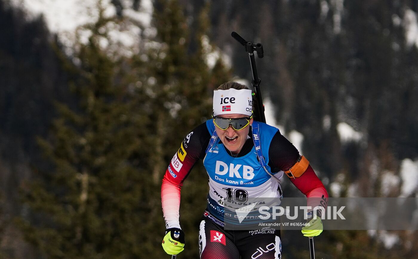 Italy Biathlon Worlds Women Sprint