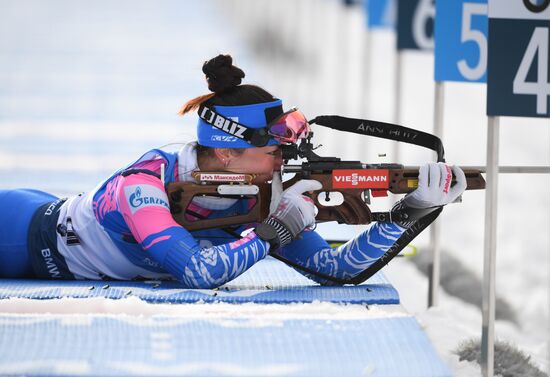 Italy Biathlon Worlds Women Sprint