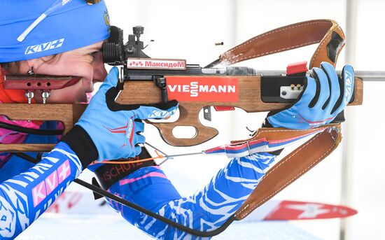 Italy Biathlon Worlds Women Sprint