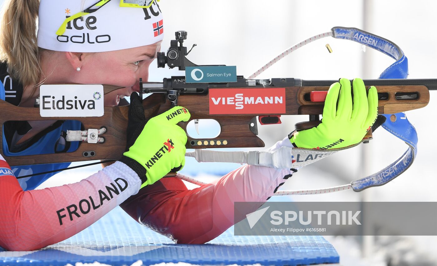 Italy Biathlon Worlds Women Sprint