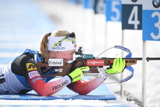 Italy Biathlon Worlds Women Sprint