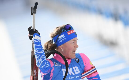 Italy Biathlon Worlds Women Sprint