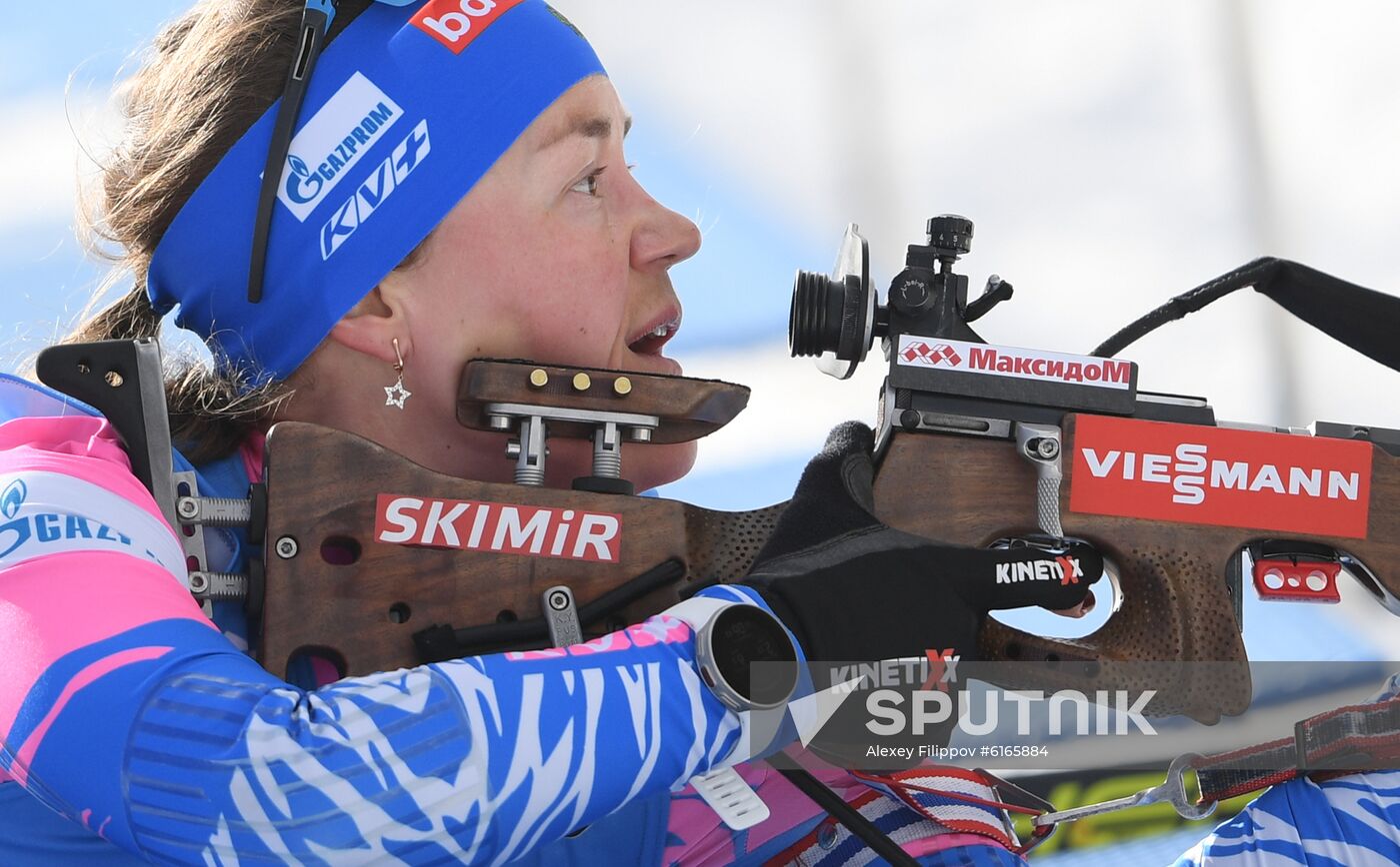 Italy Biathlon Worlds Women Sprint
